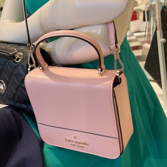 kate spade Handbags - Kate Spade Staci Square Crossbody Saffiano Leather Chalk Pink